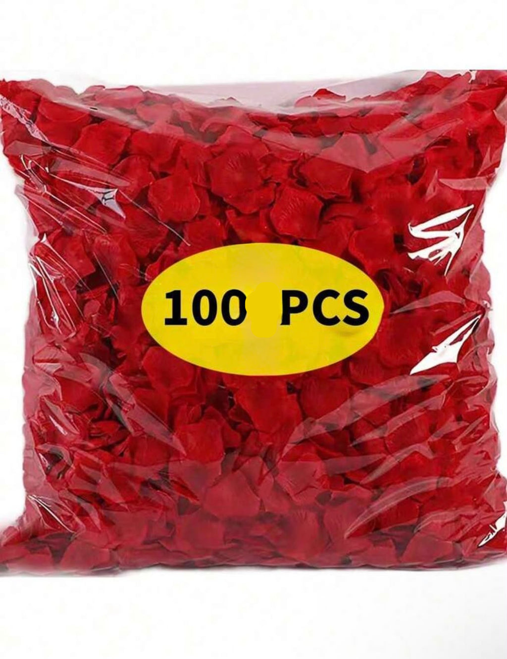 بتلات ورد صناعي حمراء - 100 قطعة
