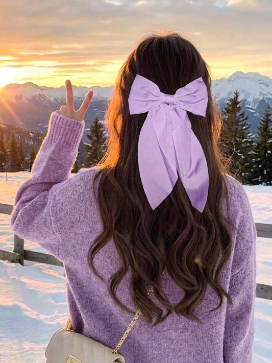 ربطة شعر باو بلون بنفسجي فاتح