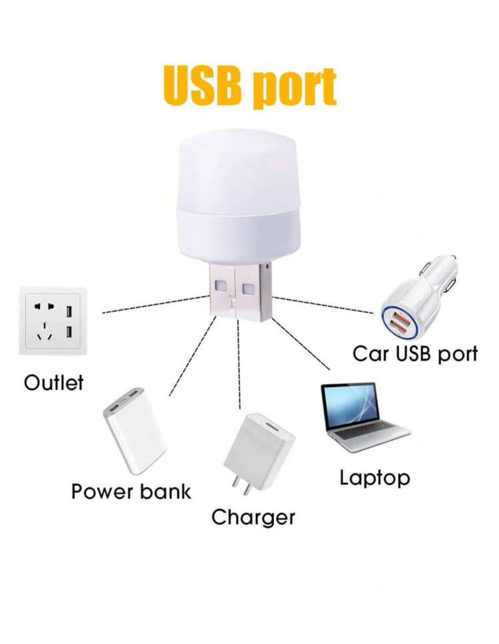 مصباح LED صغير USB – يعمل مع أي منفذ USB